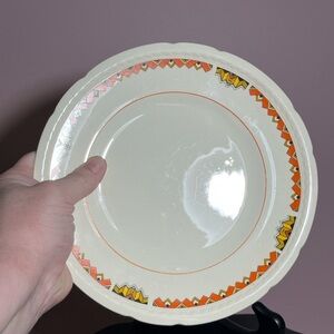 Vintage side plate with Geometric Patten 6” swinnertons majestic vellum